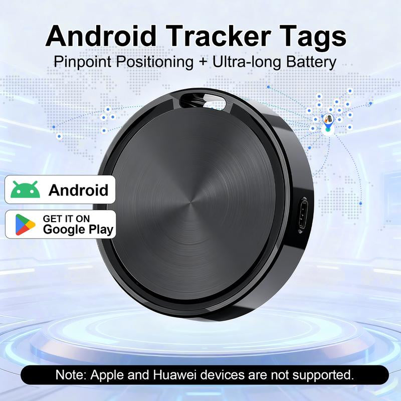 2 Pack Bluetooth Tracker Tags for Android Compatible with Google Find Hub Item Locator for Keys Wallet Luggage & More Black