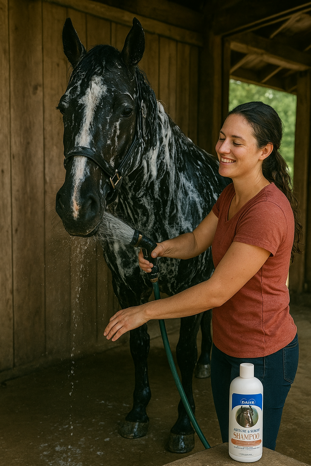 Davis Scruffy Horse Shampoo + HandsOn Grooming Gloves Large Size - Complete Grooming Kit