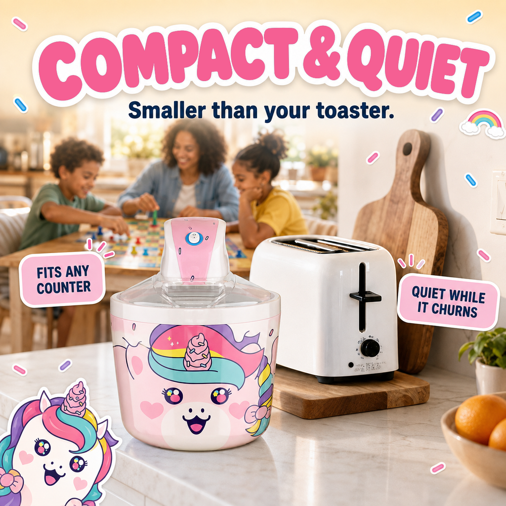 Electric Ice Cream Maker Machine for Kids – Countertop Soft Serve