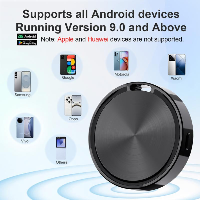 2 Pack Bluetooth Tracker Tags for Android Compatible with Google Find Hub Item Locator for Keys Wallet Luggage & More Black
