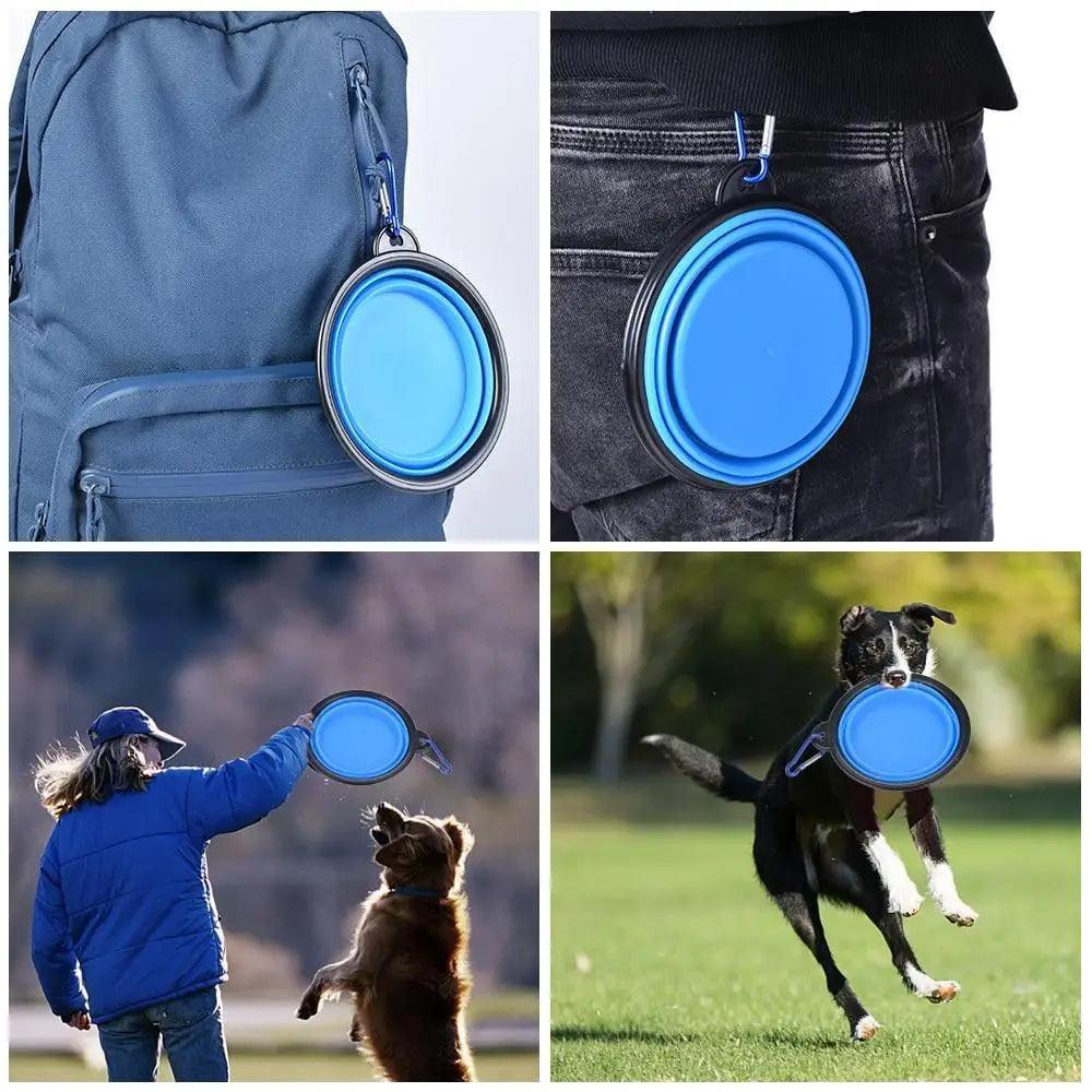 Collapsible Silicone Cat and Dog Food Water Bowl