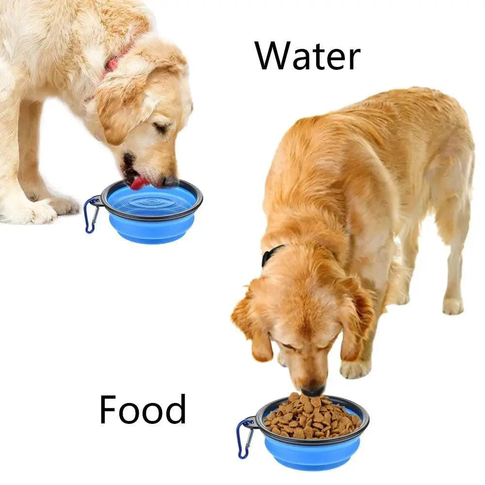 Collapsible Silicone Cat and Dog Food Water Bowl