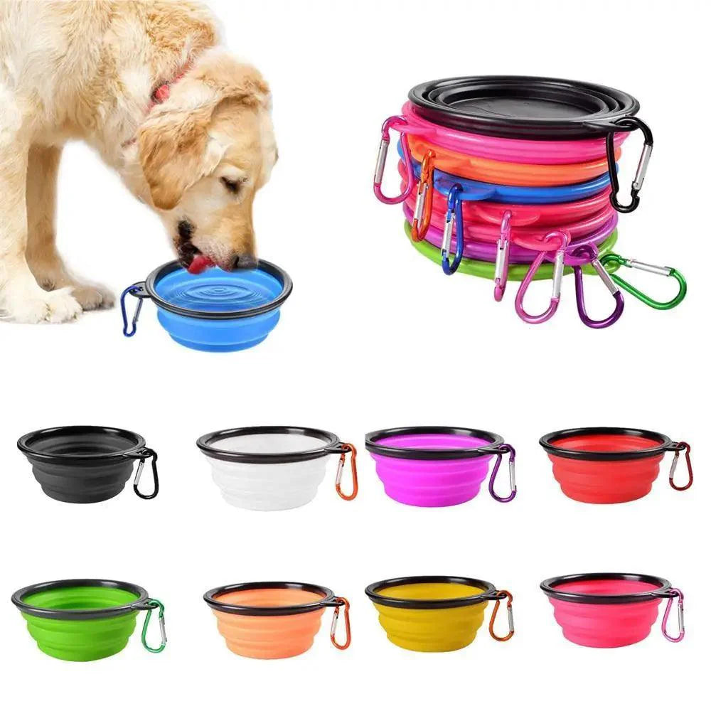 Collapsible Silicone Cat and Dog Food Water Bowl